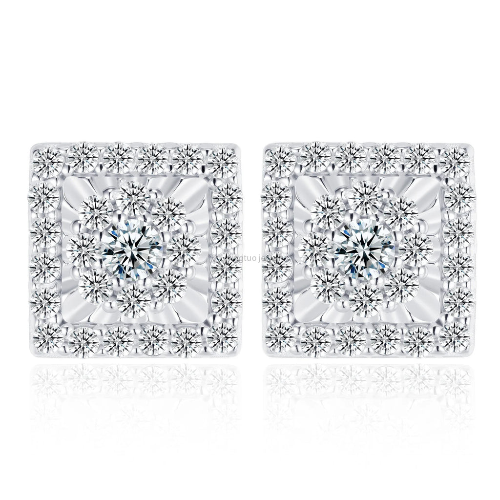 HIPHOP Wholesale Price Best Quality D Color VVS 18K Gold Plated Earrings S925 Moissanite Earrings