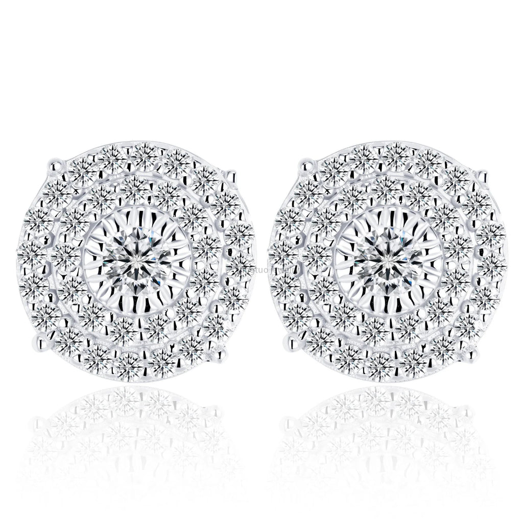 HIPHOP Wholesale Price Best Quality D Color VVS 18K Gold Plated Earrings S925 Moissanite Earrings