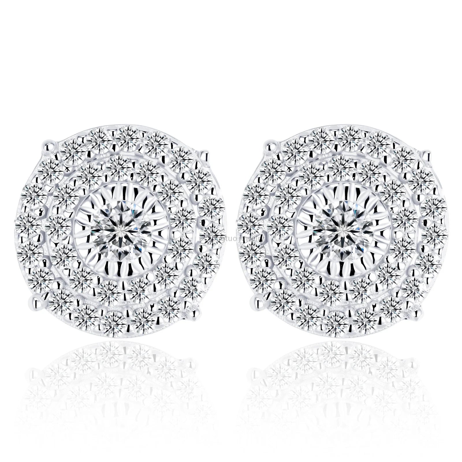 HIPHOP Wholesale Price Best Quality D Color VVS 18K Gold Plated Earrings S925 Moissanite Earrings