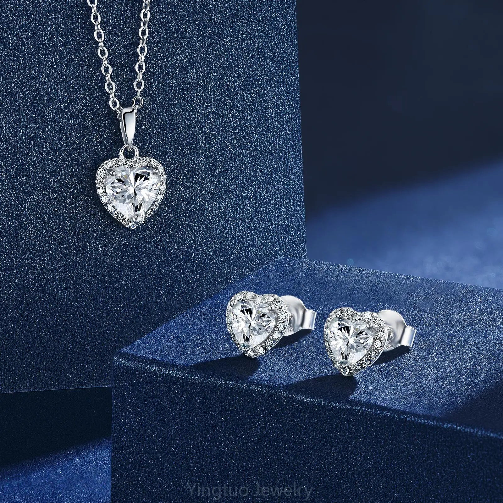 High-Quality Fine Jewelry for Women 925 Sterling Silver Hip Hop Moissanite Earrings Necklace Set with GRA Certificate