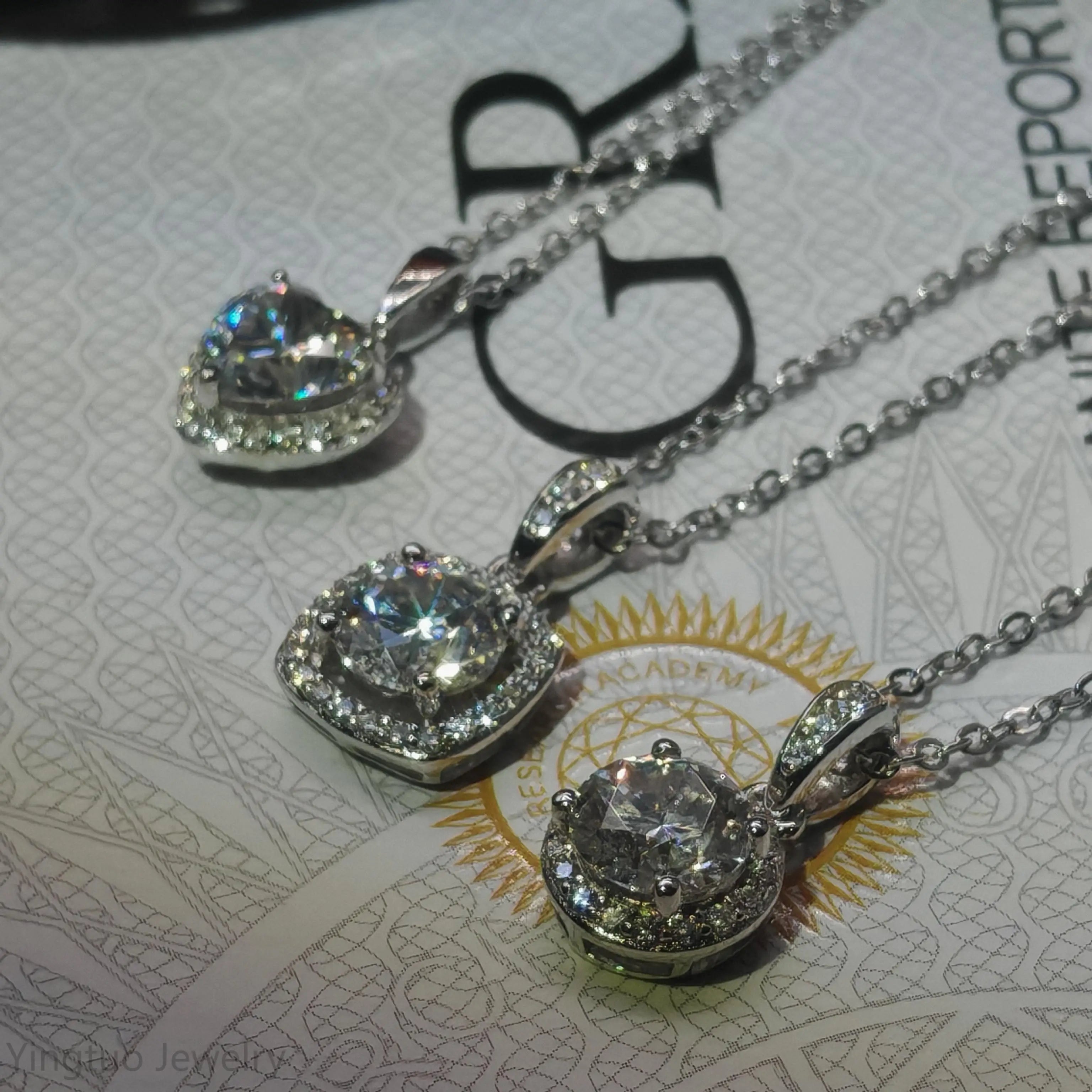 High-Quality Fine Jewelry for Women 925 Sterling Silver Hip Hop Moissanite Earrings Necklace Set with GRA Certificate