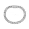 Yingtuo Jewelry 8mm/10mm/12mm Moissanite Diamond Cuban Link Chain D VVS Pass Tester 925 Sterling Silver Gold Cuban Link Chain