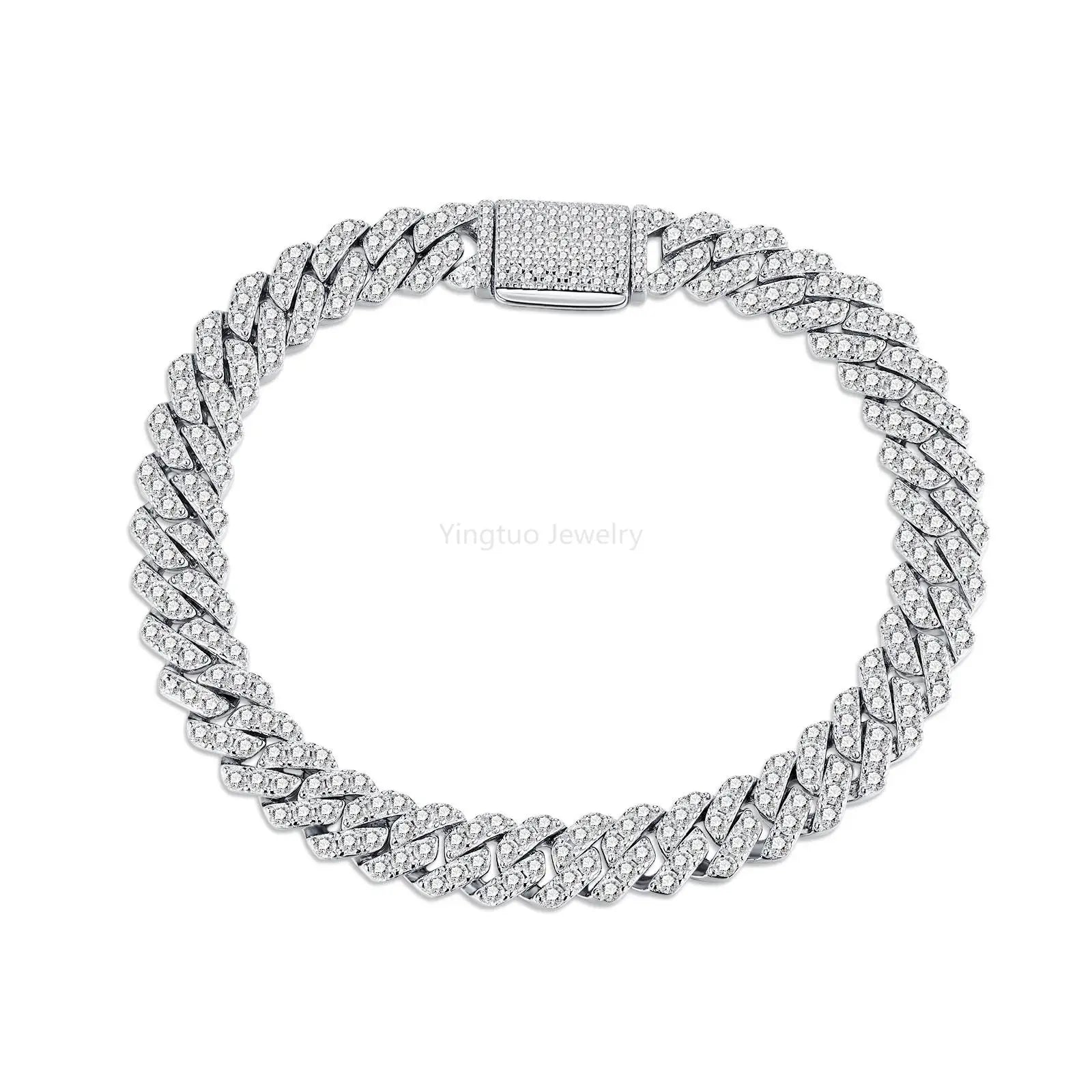New Arrival Passed Diamond Tester S925 Silver D VVS Moissanite Chain Cuban Hip Hop Jewelry
