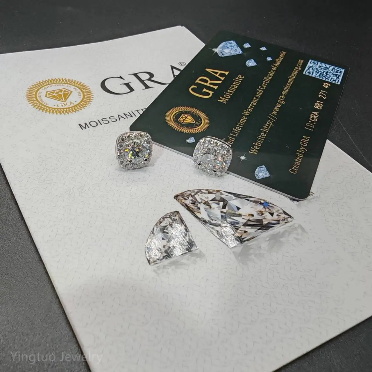 D Color Moissanite Diamond Earring 925 Sterling Silver Hip Hop Women Men VVS Moissanite Stud Earrings