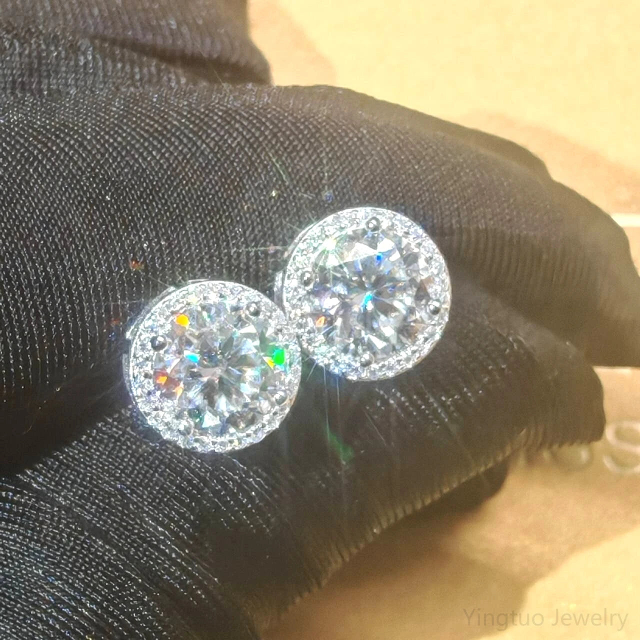 D Color Moissanite Diamond Earring 925 Sterling Silver Hip Hop Women Men VVS Moissanite Stud Earrings