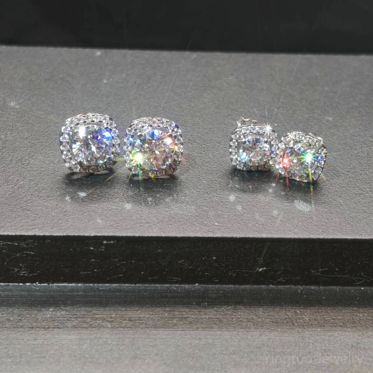 D Color Moissanite Diamond Earring 925 Sterling Silver Hip Hop Women Men VVS Moissanite Stud Earrings