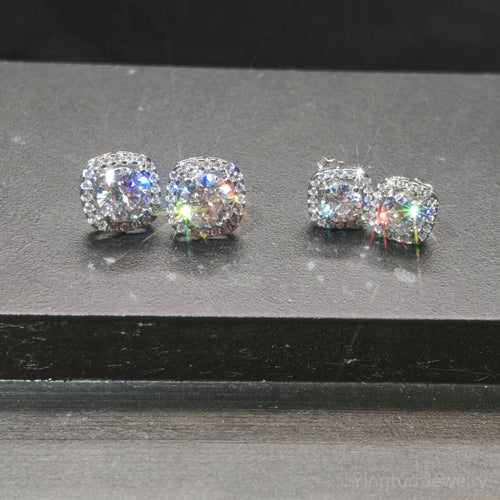 D Color Moissanite Diamond Earring 925 Sterling Silver Hip Hop Women Men VVS Moissanite Stud Earrings