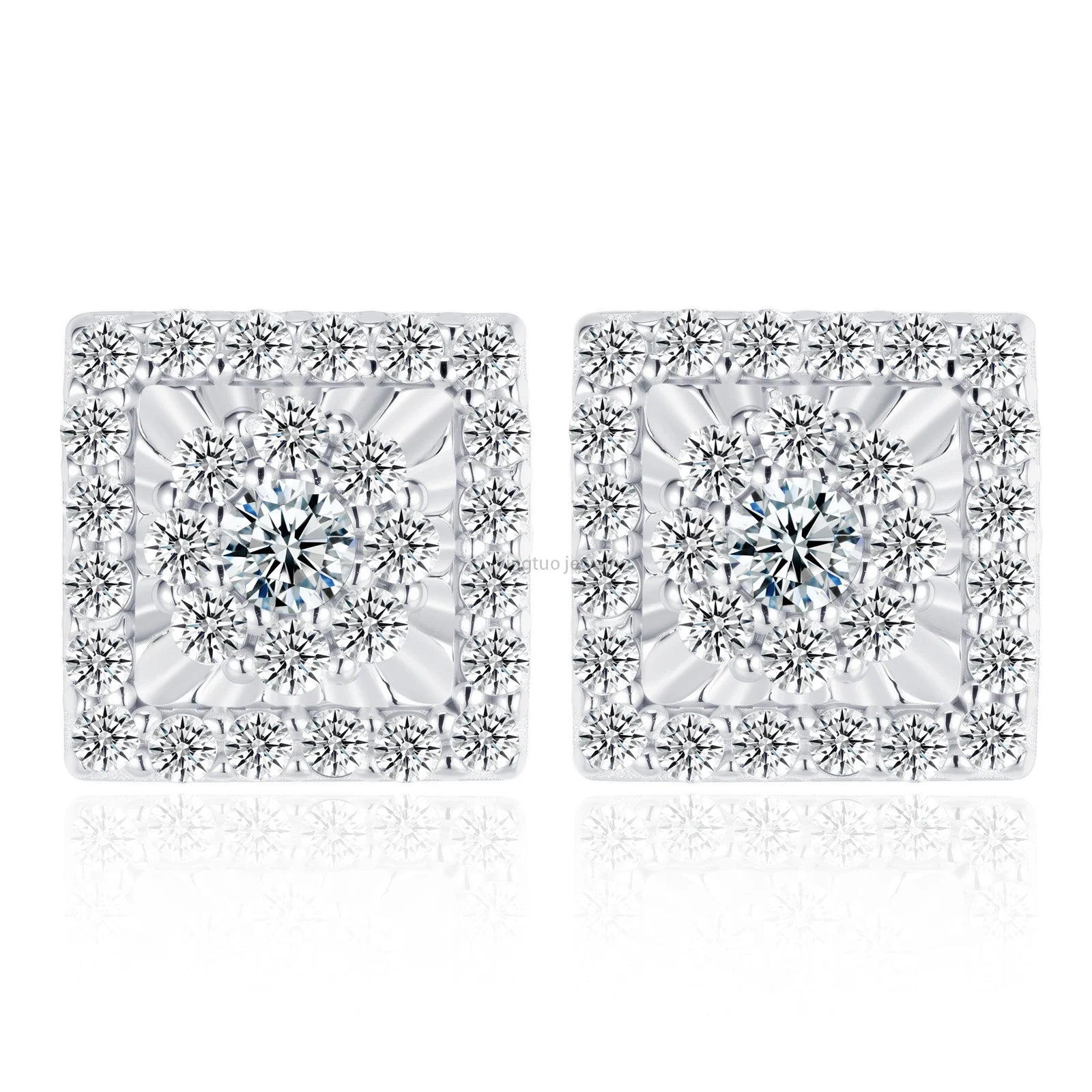 HIPHOP Wholesale Price Best Quality D Color VVS 18K Gold Plated Earrings S925 Moissanite Earrings