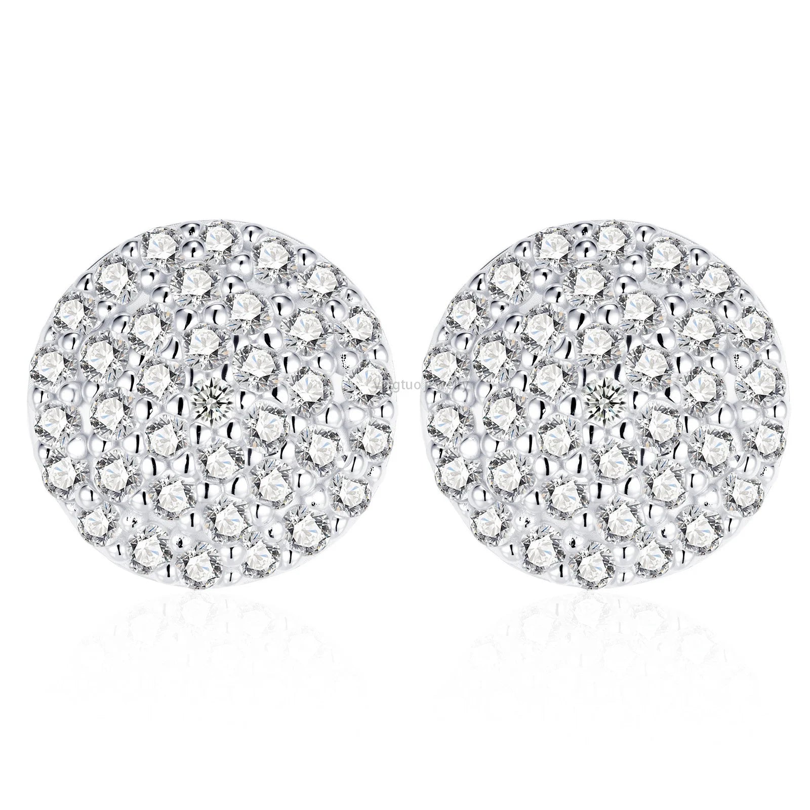 HIPHOP Wholesale Price Best Quality D Color VVS 18K Gold Plated Earrings S925 Moissanite Earrings