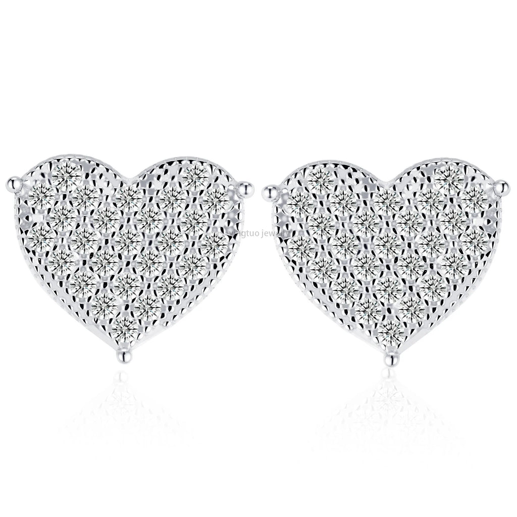 HIPHOP Wholesale Price Best Quality D Color VVS 18K Gold Plated Earrings S925 Moissanite Earrings