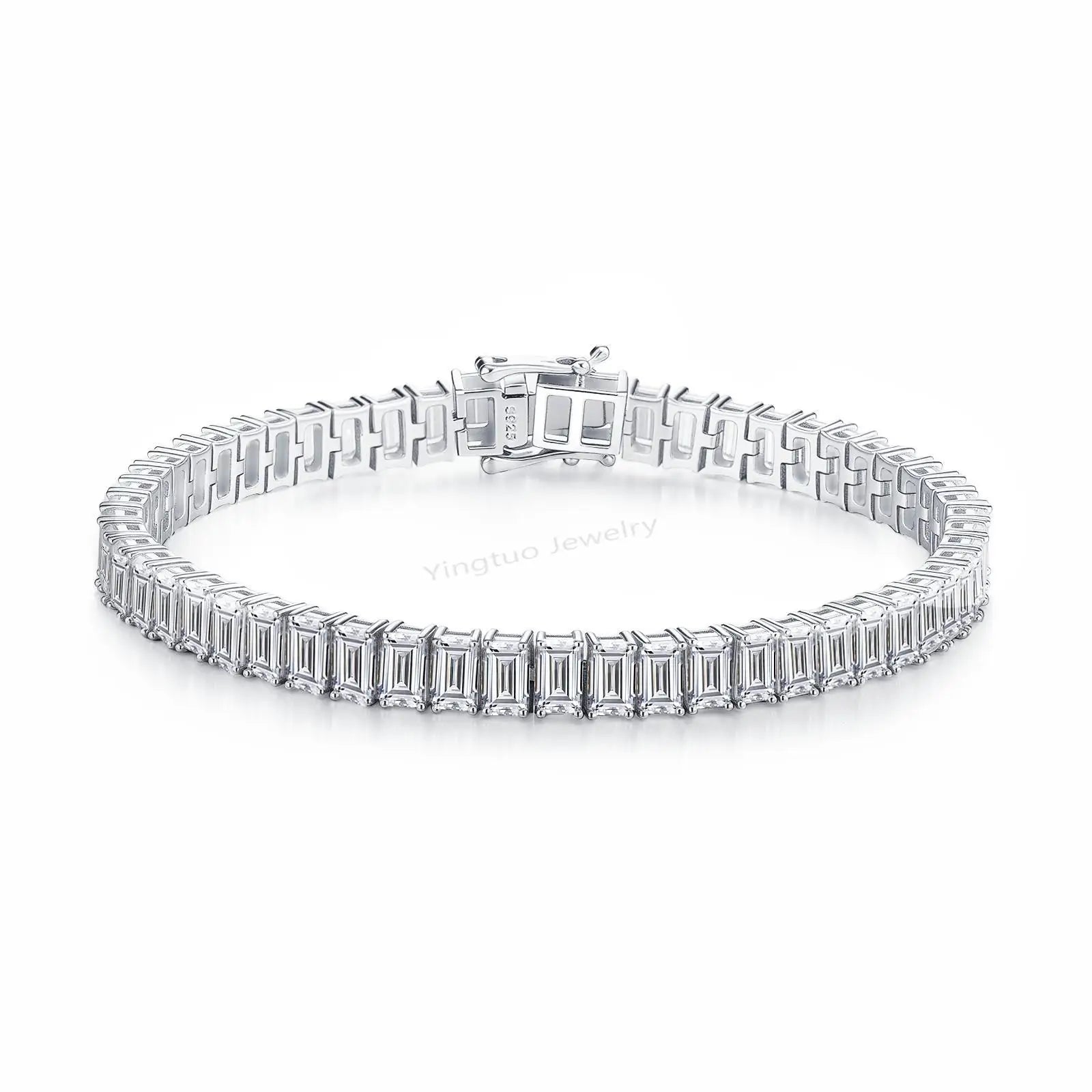 Fine Jewelry 925 Silver Ice Cut D VVS Moissanite Tennis Chain Necklace Bracelet Hiphop Cuban Link Chain with GRA Certification